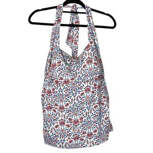 Lands End Womens Floral Tie Neck Tankini Size 16W Summer Vacation Modest